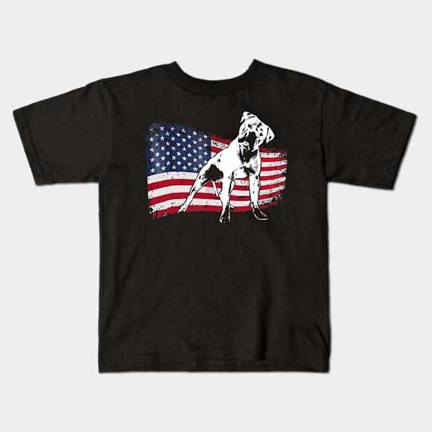 American Bulldog USA Flag 4th Of July Kids T-Shirt by Xamgi